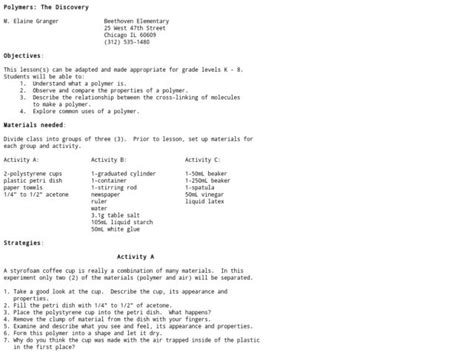 Image result for Free Science Lessons Polymers