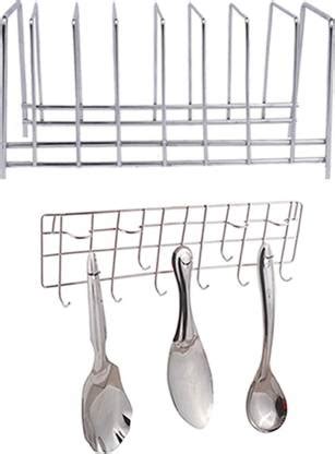 JISUN Plate Stand / Dish Rack & Wall Mounted Ladle Hook Rail Utensil ...