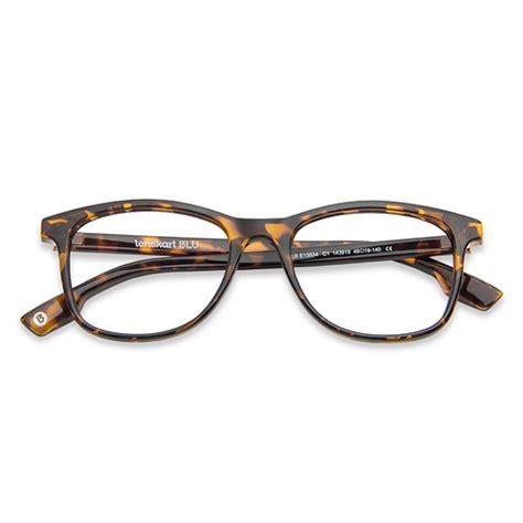 Buy Blue Block Screen Glasses: Brown Tortoise Full Rim Square Lenskart ...