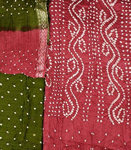 Buy Exotic India Bandhani Tie-Dye Salwar Kameez Fabric from Gujarat ...
