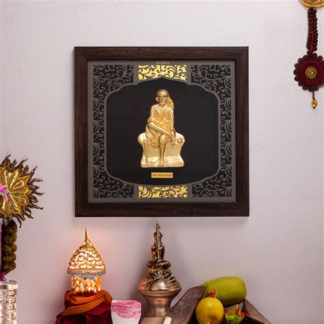 Sai Baba 3D Wall Frame - Gold Plated Finish