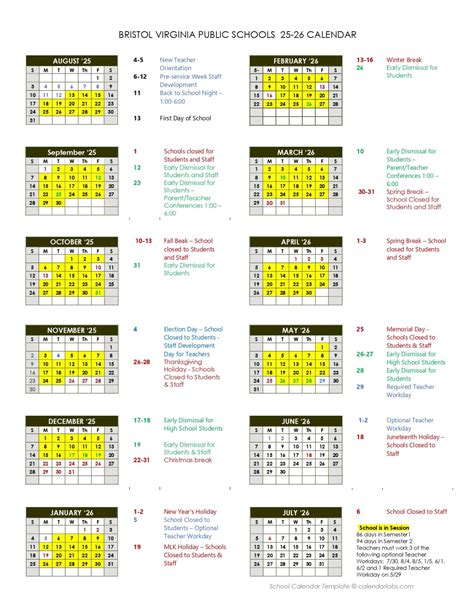 Bristol Virginia Public Schools Calendar 25-26 Revised [PDF] - EduCounty