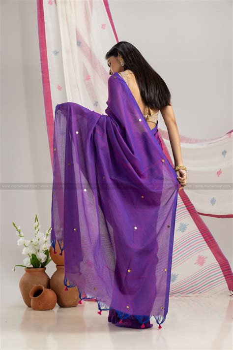Purple Night - Khadi Cotton Saree – Monamaar