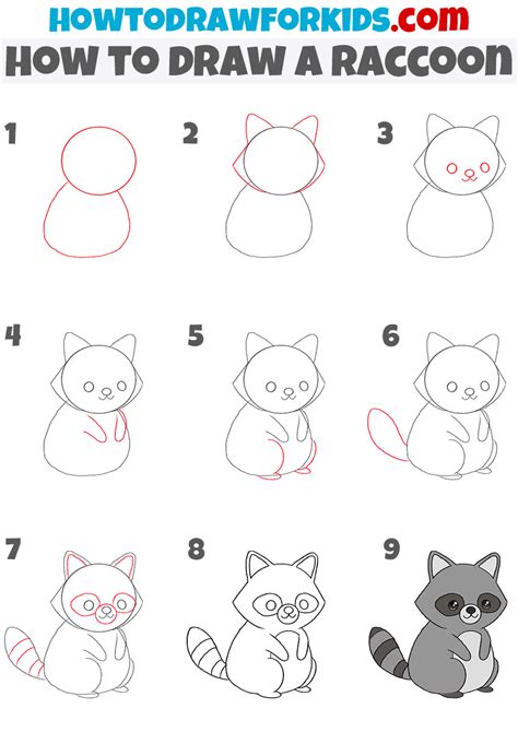 How to Draw a Raccoon - Easy Drawing Tutorial For Kids