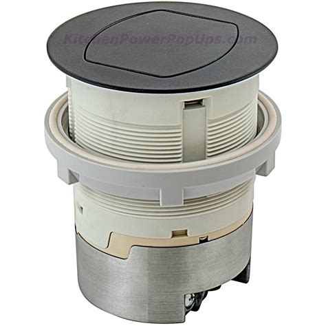 Hubbell RCT201BK Waterproof Pop Up Flush Mount Counter Outlet - Black ...