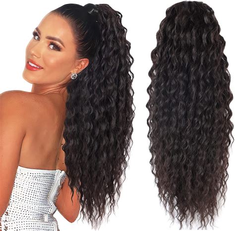 Amazon.com : LACE PLUS Kinky Curly Ponytail Extensions - Drawstring ...