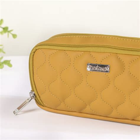 Pencil Pouch Case Yellow Online - Premium Travel Kit | Nestasia