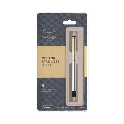 Parker Vector Stainless Steel Fountain Pen - SCOOBOO - PARKER