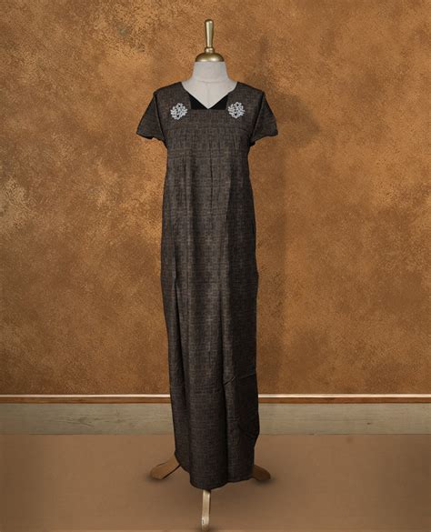 Shade Grown colour Nstyle nighty with featuring a White floral pattern