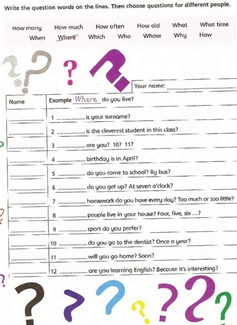 Question Worksheets 的图像结果