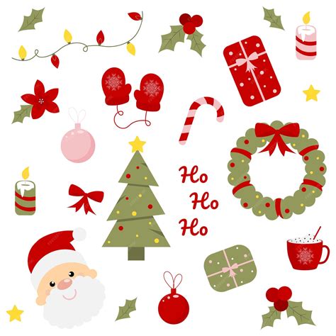 Vector collection of christmas items, elements and decorations ...