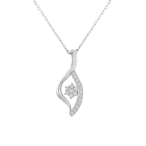 925 Sterling Silver American Diamond Leaf Pendant with Chain – VOYLLA