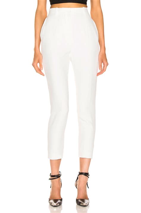McQueen High Waisted Cigarette Pant in Ivory | FWRD