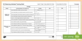 Stage 4 Numeracy Individual Assessment Checklist - Twinkl