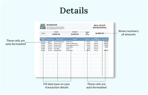 Real Estate Bookkeeping Template - Download in Excel, Google Sheets ...