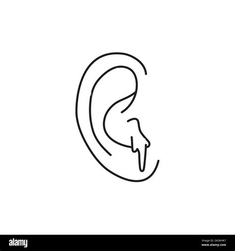 Bleeding from the ear color line icon. Injuries concept Stock Vector ...