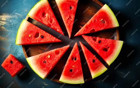 Premium AI Image | Slices of watermelons on cutting board