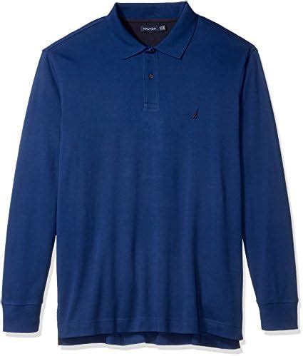 Buy Nautica Men's Big and Tall Long Sleeve Polo Shirt, Estate Blue, 2XL ...