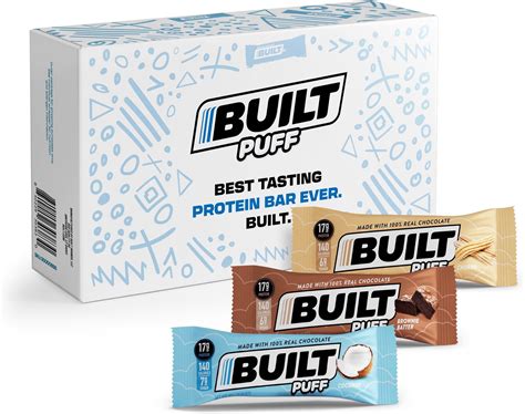 Amazon.com : BUILT Protein Bars, Variety Pack, 12 Bars, Gluten Free ...