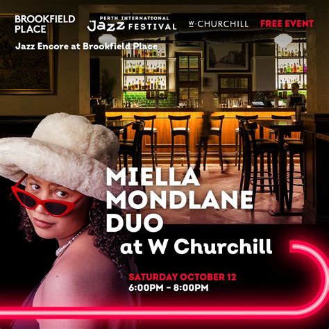 Miella Mondlane Duo Jazz Encore at W Churchill, 125 St Georges Terrace ...