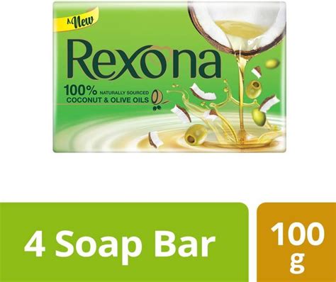 Rexona Coconut and Olive Oil Soap, 100g (Pack of 4) | SILKY SOFT SKIN ...