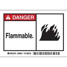 DANGER FLAMMABLE Labels - Brady Part: 86801 | Brady | BradyIndia.co.in