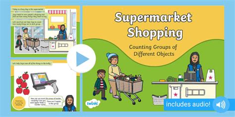 👉 Shopping Counting Groups of Different Objects PowerPoint