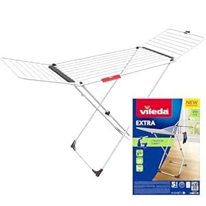 Vileda Extra X-Legs Clothes Airer, Indoor Clothes Drying Rack with 20m ...