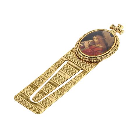 Symbols of Faith 14K Gold-Dipped Christ Bearing Cross Bookmark