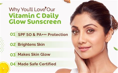 Mamaearth Vitamin C Daily Glow Sunscreen with Vitamin C & Turmeric for ...
