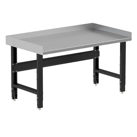 60" Wide Adjustable Height Workbenches with Stainless Steel Top with ...
