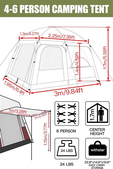 WithStar Camping Tents, 4-8 Person Stand Up Tent, India | Ubuy