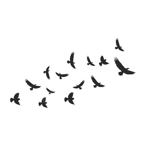 Birds Flying, Black Bird Flying Silhouette, Hand Drawn Flock Of Birds Flying Wings Silhouette ... - silhouette of birds flying