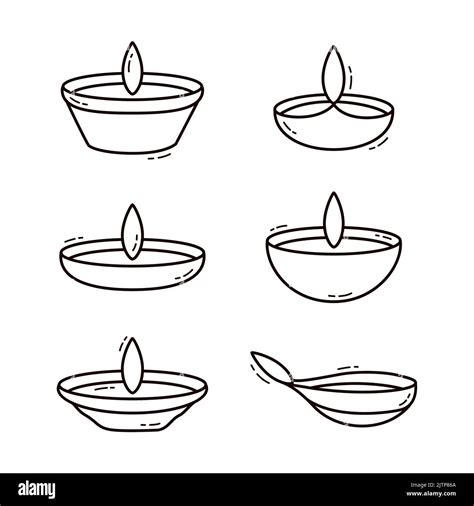 A vector illustration of six different types of Islamic oil lamps Stock ...