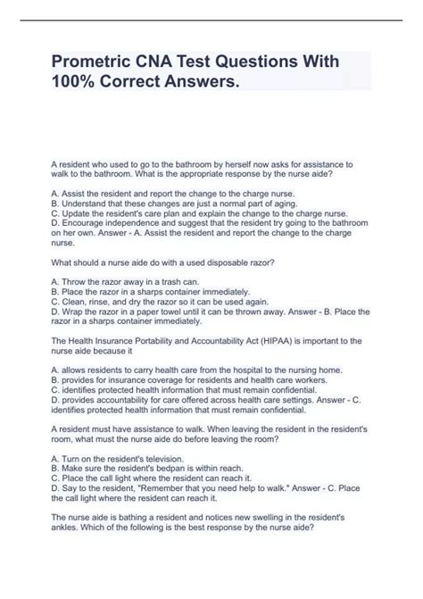 Prometric Test for CNA 的图像结果