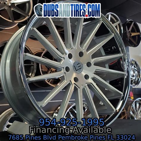 24" Inch Luxxe LE-9 Brushed Face Chrome Lip Wheels 24x10 Rims Cadillac – DUBSandTIRES-Pines