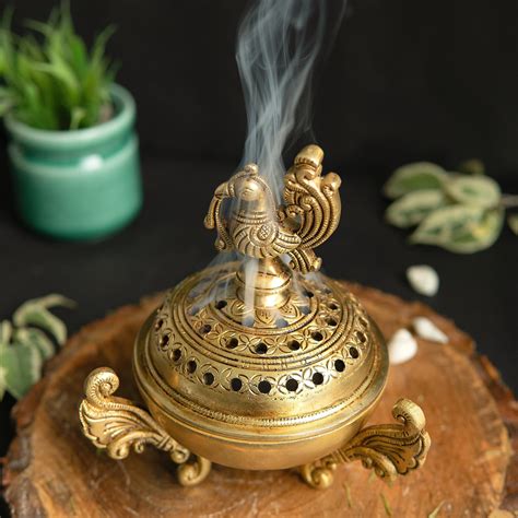 Jaszz Art Brass Antique Design Dhoop Dani Pot | Loban Burner |Bakhoor ...