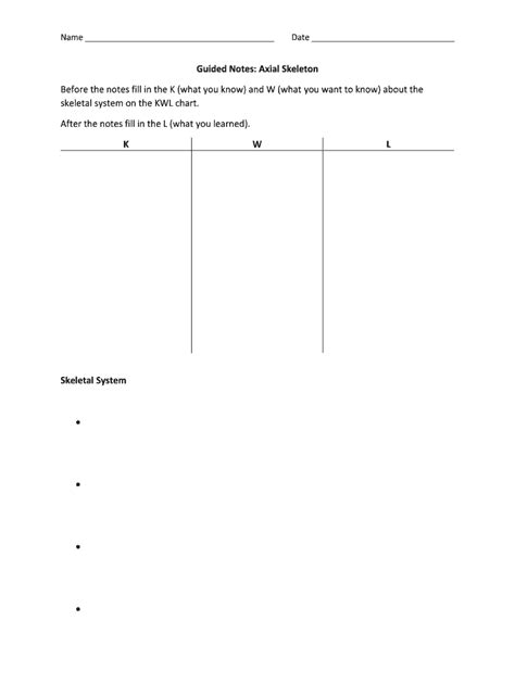Fillable Online Guided Notes: Axial Skeleton Before the notes fill in ...