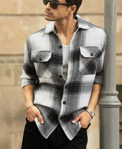 Black And White Checks Overshirt – Powerlook