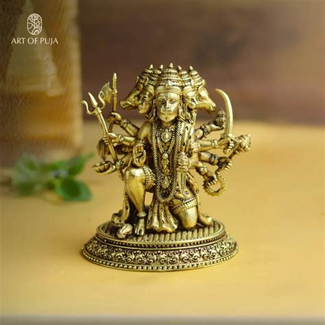 Brass Panchmukhi Hanuman Idol | Five-Faced Hanuman Statue for Protecti ...