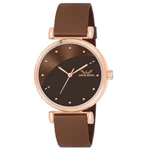 Buy LOUIS DEVIN Brown Silicone Strap Analog Wrist Watch for Women ...