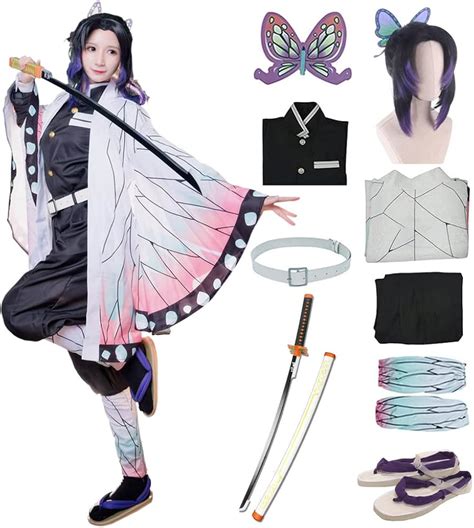 Buy PARAWEYSE Full Set Halloween Costume Kochou Shinobu Party Role ...