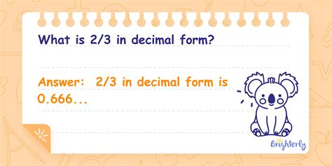 What is 2/3 in decimal form? [Solved]