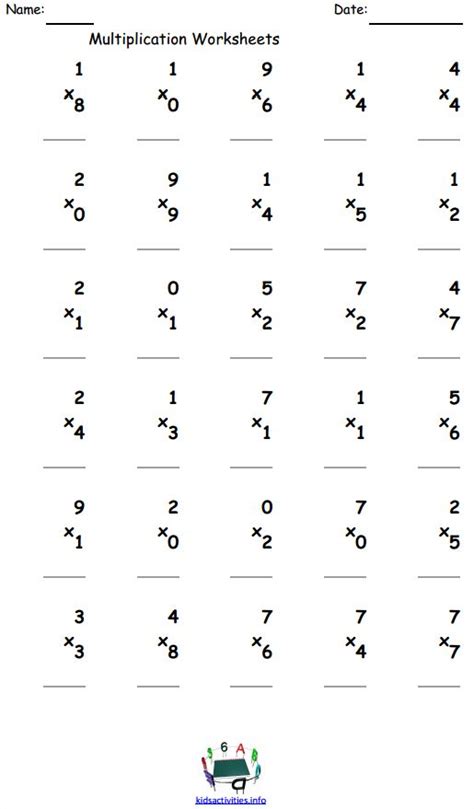 Image result for First Grade Math Multiplication Worksheets