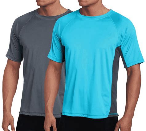 Kanu Surf Mens Rash Guard, 2 Pack UPF 50+ Quick Dry Short Sleeve Swim ...