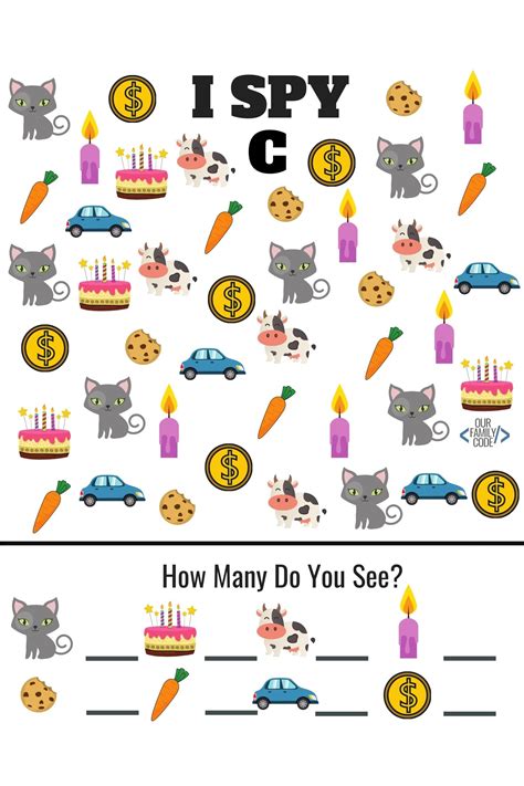 I Spy ABC Worksheets for Free | Our Family Code