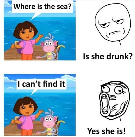 Dora the explorer | Dora funny, Funny cartoons jokes, Funny gif