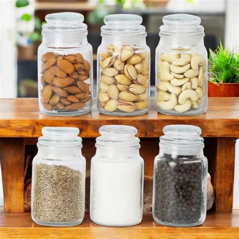 AAINA Spice Glass Jars for Kitchen | Glass Jars for Dry Fruits and ...