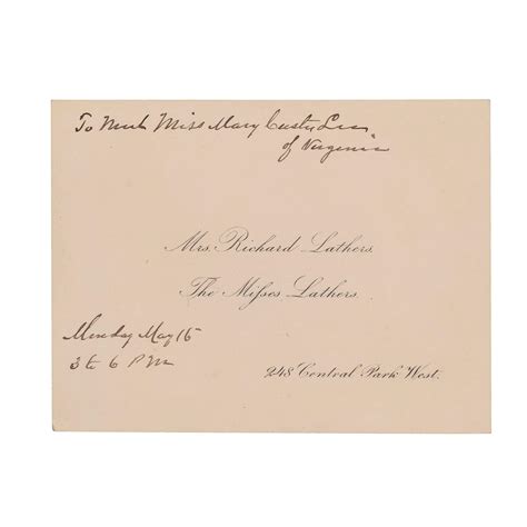 At Auction: Mary Custis Lee Calling Card