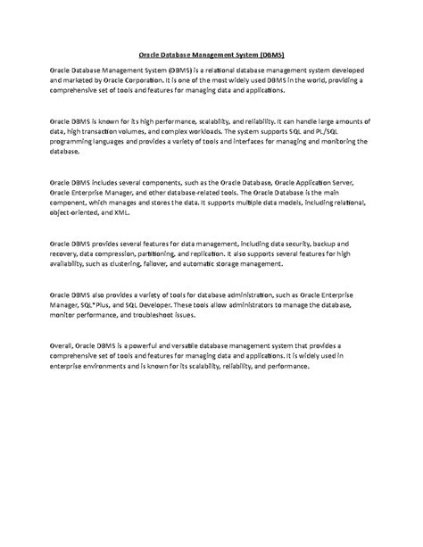 DBMS Programs Oracle Database 的图像结果